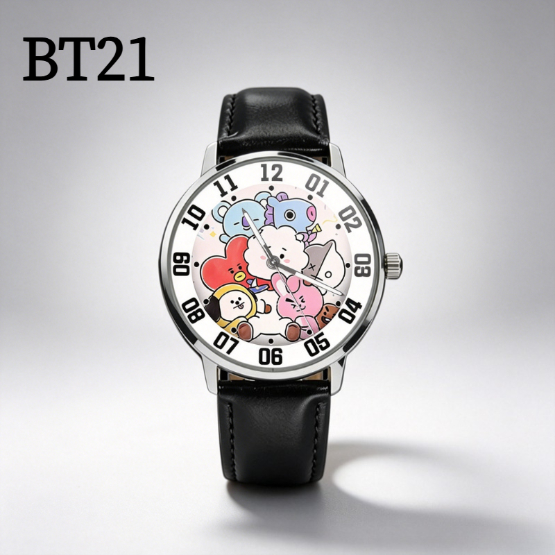 Anime Merchandise Types - Relógio de pulso BT21 de quartzo