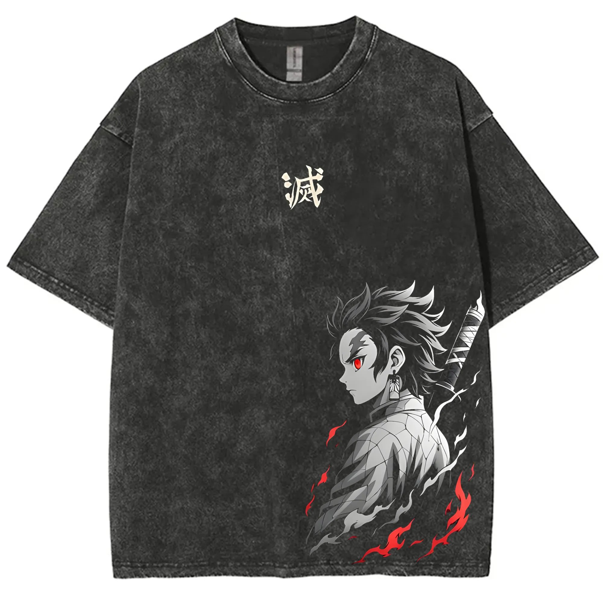 Pokemon Anime Merchandise - Streetwear demon slayer vintage lavado gráfico