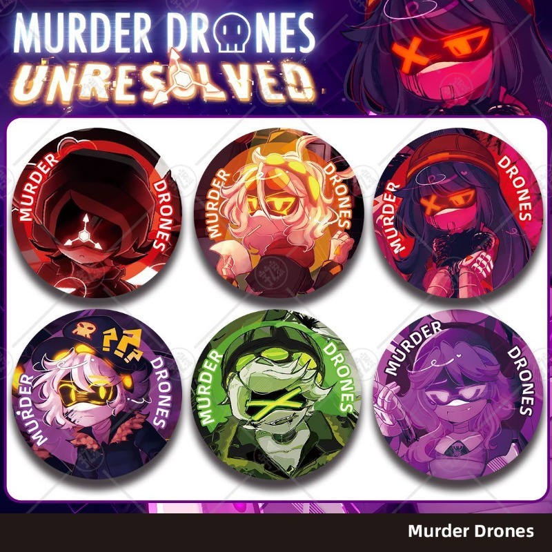 Pin Button Badge - Murder Drones: Broche de Metal Decorativo