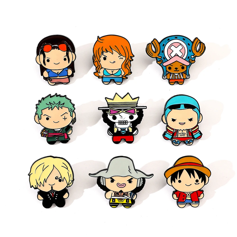 Anime One Piece Merchandise - 9 Peças Broche Criativo de Desenho