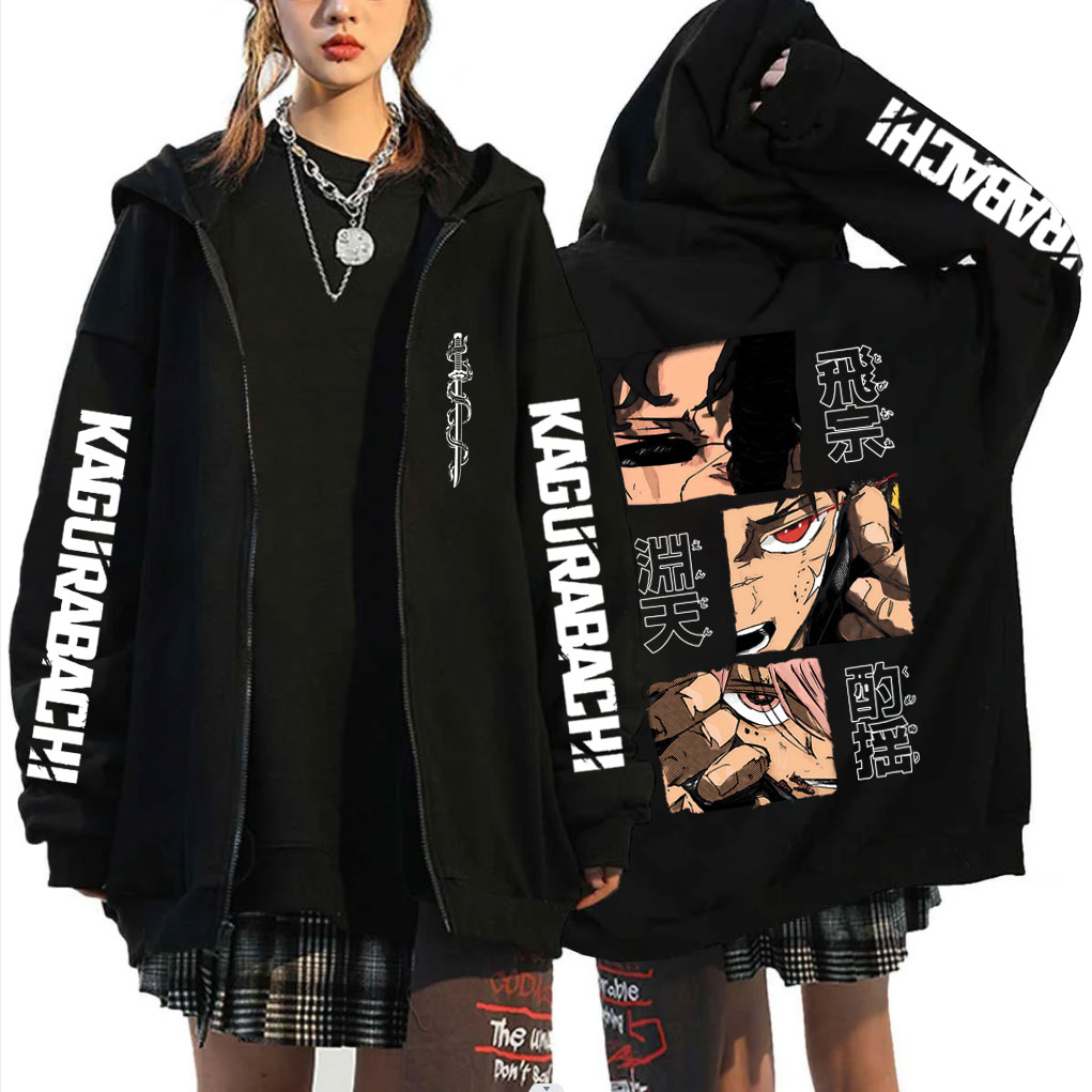 Anime Merch Hoodie - Moletom com Zíper de Anime Japonês