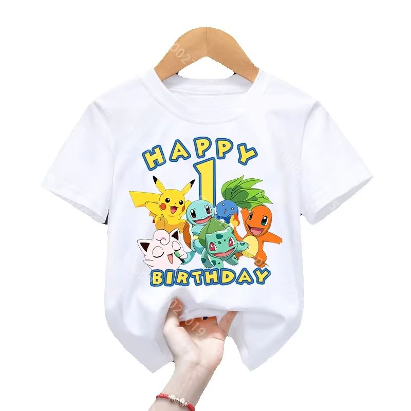 Pokemon Anime Merchandise - Camiseta de Aniversário com Estampa de