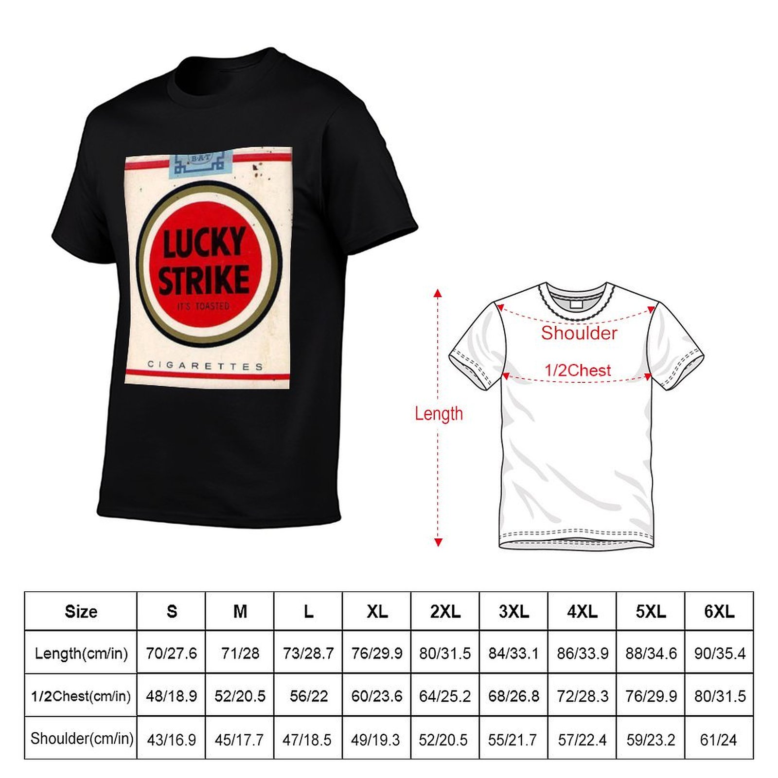 Camiseta masculina Lucky Strik - Anime Merchandise China avaliação e preço